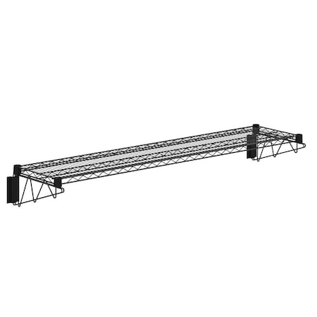 Amgood 14 in. x 60 in. Black Epoxy Wire Wall Mount Shelf AMG WRS-WALL BE-1460-Z