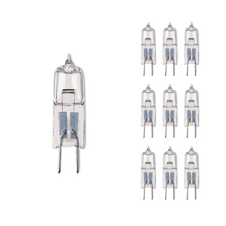 Bulbrite Pack of 10 Halogen Mini T3 JC Bi-Pin Base G4 Light Bulbs, 20 Watt, Clear, 10PK 860781