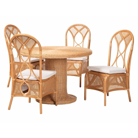 Bali & Pari Wallis Natural Rattan Dining Set 265-14154-14515-ZORO
