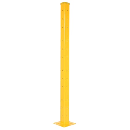 Vestil Steel Rigid Tube Post Bolt On Style 65.875 In. For 3 Ribbed Bolt On Style Guard Rails Yellow GR-F3R-BO-TP72-YL