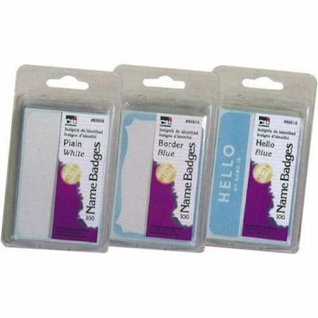 Charles Leonard Self-Adhesive Name Badges, Plain, White, PK1200 93505