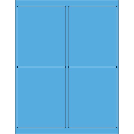 Tape Logic 4 x 5in Fluorescent Blue Rectangle Laser Labels, 400PK LL181BB