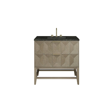 James Martin Vanities Emmeline 36" Single Vanity, Pebble Oak, w/ 3 CM Phantome Eclos Top D100-V36-PBO-3PHT