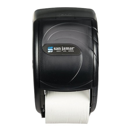 North American Paper Oceans San Jamar Double Roll Bathroom Tissue Dispenser, 7 in L x 7-1/2 in W x 12-3/4 in H, Black R3590TBK