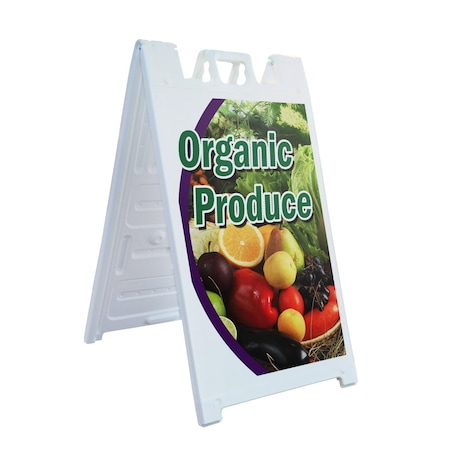 Signmission Organice Produce, A-Frame & 2 Sign Inserts, Heavy-Duty Plastic Frame SBHD-C-2436-Organice Produce