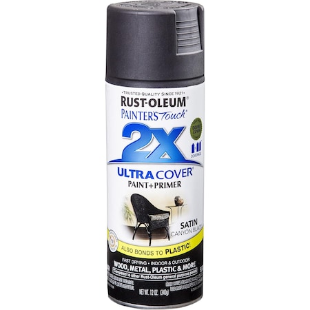 Rust-Oleum Painter's Touch 2X Ultra Cover Satin Canyon Black 12 Oz. Spray 249844