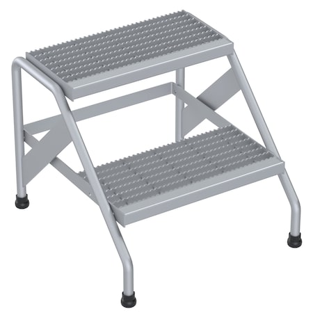 Vestil 2 Steps, 20 Overall Height, Aluminum, Silver SSA-2