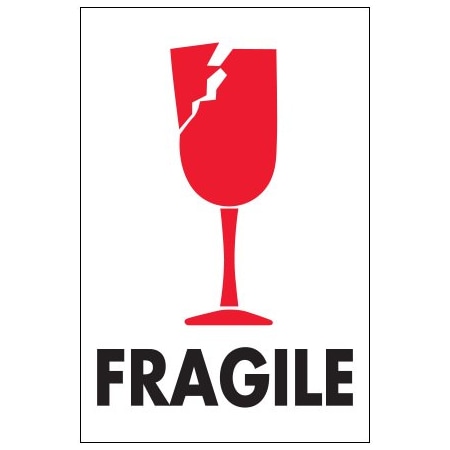Bsc Preferred 4 x 6'' - ''Fragile'' Labels, Style 2, 500PK IPM503