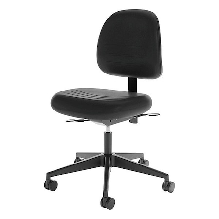 Cramer Polyurethane Task Chair, 16" to 21-3/4", No Arms, Black RPMD2-252-2