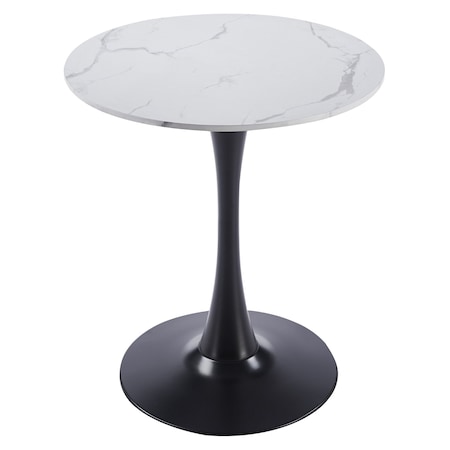 Leisuremod Bristol Round MDF Dining Table - Pedestal Base Kitchen Table, Modern Style BTBL-B31MWT