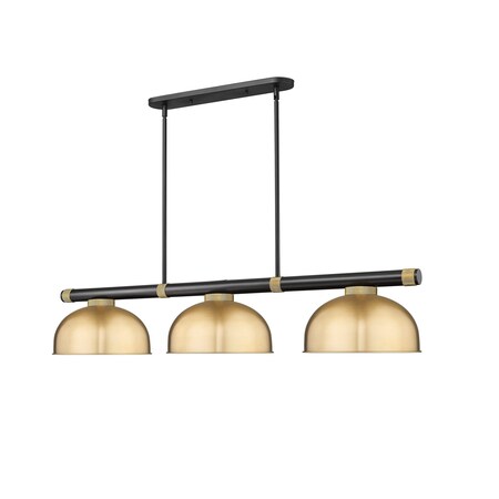 Z-Lite Vanguard Matte Black + Rubbed Brass 3 Light Billiard 3050-3MB-RB-D13HBR