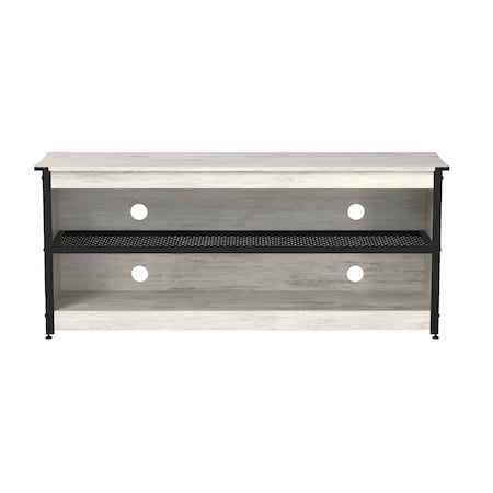 Homeroots 55in Light Gray Open Shelving TV Stand 480469