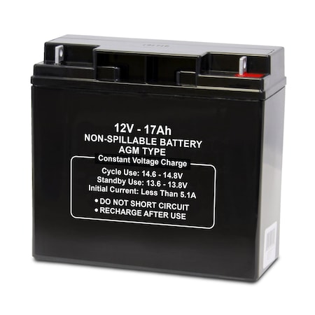 Upg Sealed Lead Acid Battery: 12V DC, 17 Ah Capacity, 6.54 in Ht, 7.12 in Wd, 2.99 in Dp 47013