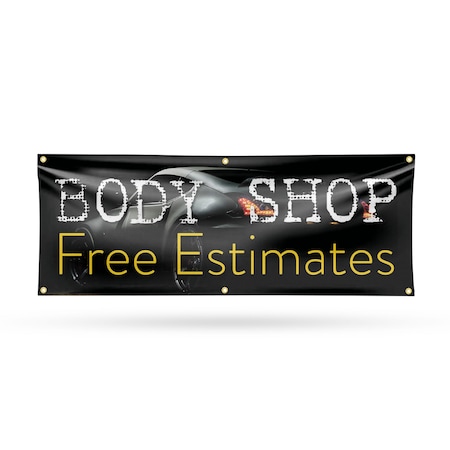 Signmission Body Shop Free Estimates, 24 Inch x 72 Inch, Vinyl Banner B-72-30489