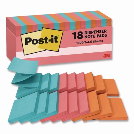 Post-It Pop-up 3 x 3 Note Refill, Cape Town, 100 Sheets/Pad, PK18 R33018CTCP
