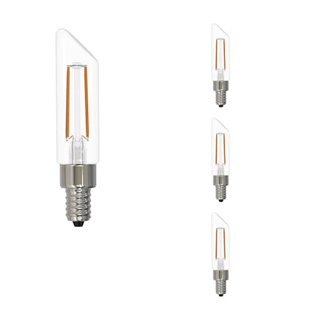 Bulbrite LED Filament 5W, Dimmable T6SL, Clear Glass, E12 Base, 2700K, 400 Lm, 4PK 862859