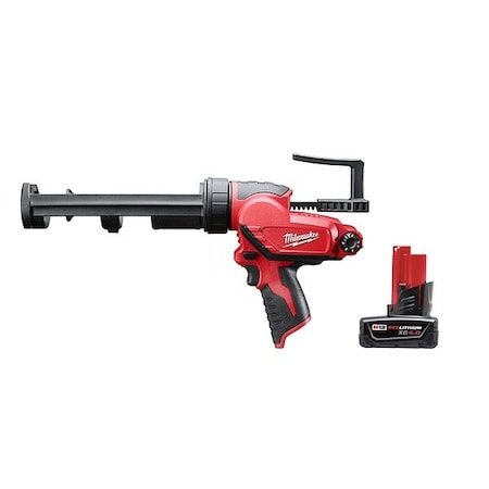 Milwaukee Tool M12 Caulk Gun + M12 XC 4.0 Battery 2441-20, 48-11-2440