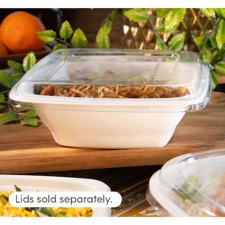 Kitch 24/7 Disposables White Square Molded Fiber Bowl, 24 Ounce, 400PK KC-24SQB-NPAW