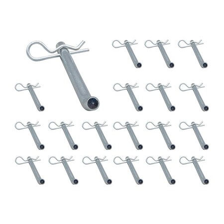 Mytee Products Steel Hitch Pin with Box End 1/2in x 4 7/8in Usable Length, with Clip, 20PK BoxPinx20