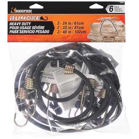 Keeper Bungee Cord, Rubber, Hook End 06356