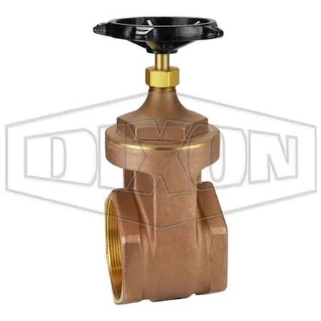 Dixon Gate Valve, 4 in, FNPT, Brass Body, Iron Hand wheel Actuator BGV400