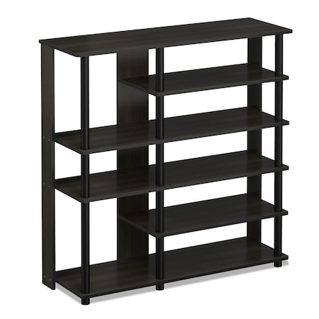 Furinno 17082EX-BK Turn-N-Tube Multi Storage Shoe Rack, Espresso & Black 17082EX/BK