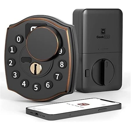 Wrightmaster 4 in 1 Corded Smart Lock Deadbolt with App Biometric Door Knob, Keyless Entry Door Lock with keypad ZR-F401B