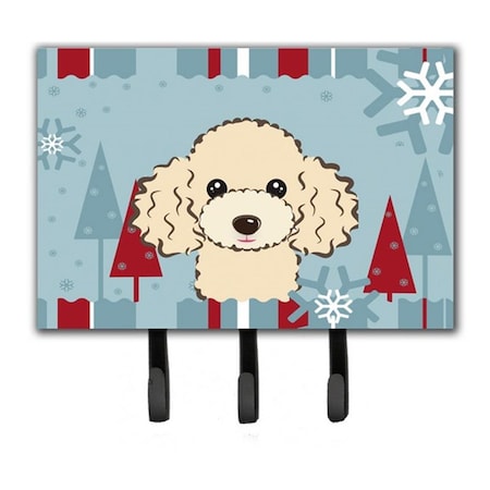 Carolines Treasures Winter Holiday Buff Poodle Leash and Key Holder BB1754TH68