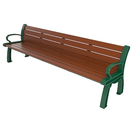 Ultrasite Heritage Outdoor Bench, 96 in L, Brown PB 8BROGFHER