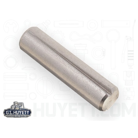 Huyett Type A Grooved Pin, 300 Stainless Steel, 0.500 in Dia x 0.498 in Small End Dia x 2.000 in Length GPS-0500-2000-A