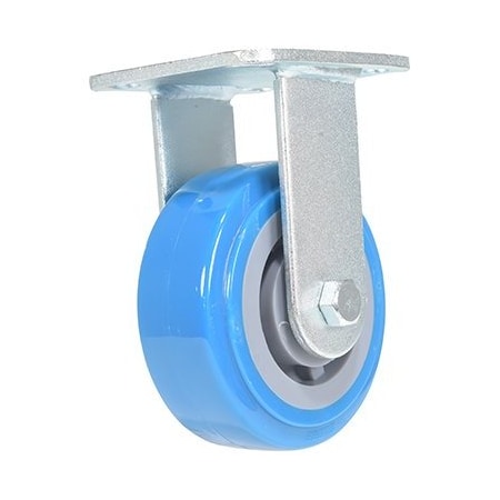 Vestil Polyurethane Rigid Caster 5 In. Diameter x 2 In. Width 771 Lb. Capacity Light Blue/Gray CST-KB-5X2PUP-R