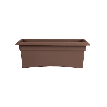 Bloem 57326-CH Deck Box Planter, 26-1/2 in W, Rectangular, Veranda Design, Plastic, Chocolate 57326CH