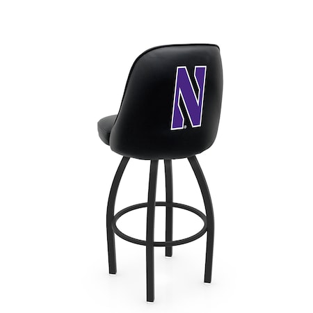 Holland Bar Stool Co Logo Grizzly Northwestern 30 in. Swivel Bar Stool with Black Wrinkle Finish L048