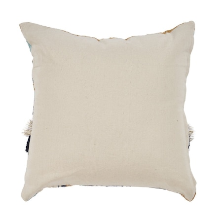 Homeroots Set of Two Blue Striped Cotton Throw Pillow With Tassels, 2PK 554579