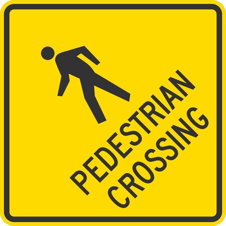 Lyle (Ped symbol) PEDESTRIAN CROSSING, 36x36, High Intensity Prismatic, Yellow G-16362-HI_36x36