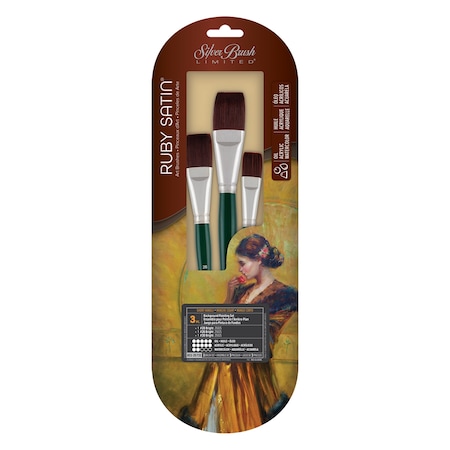 Silver Brush Ruby Satin Jumbo Bright Brushes, 3-Piece Set RSS-2573S