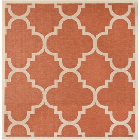 Safavieh 6 ft. -7 in. x 6 ft. -7 in. Square Indoor-Outdoor Courtyard- Terracotta- Machine Made Rug CY6243-241-7SQ