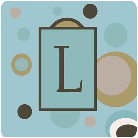 Carolines Treasures Monogram - Blue Dots Foam Coasters Initial Letter L- Set - 4 CJ1013-LFC