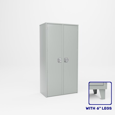 Pucel Two Door Center Partition Cabinet, 36 in W x 78 in H x 19 in D, Gray HDSC-3672-19-8L-CP