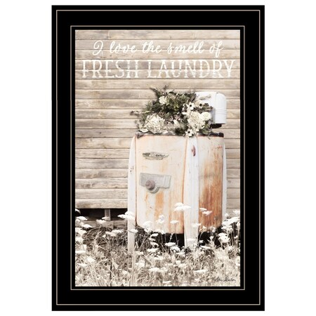Homeroots Fresh Laundry 2 Black Framed Print Bathroom Wall Art 405017