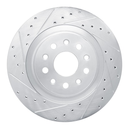Dynamic Friction Co DFC Brake Rotor - Drilled and Slotted - Silver 631-42045L