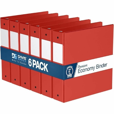 Davis Group Premium Economy, Round Ring, Binder, (Red, 2"), PK6 2313-03-06