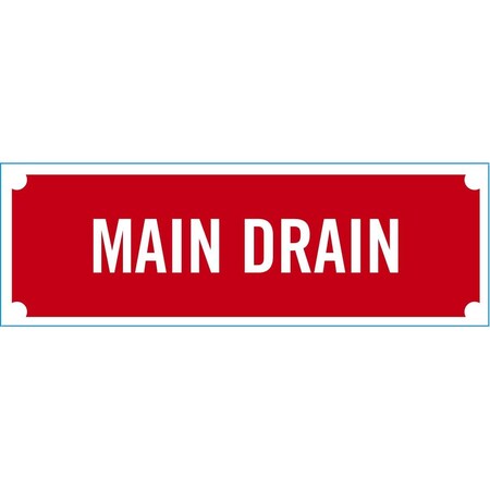 Lyle Sign, Main Drain, Refl. Aluminum, 6x2 U1-1106-RA_6x2