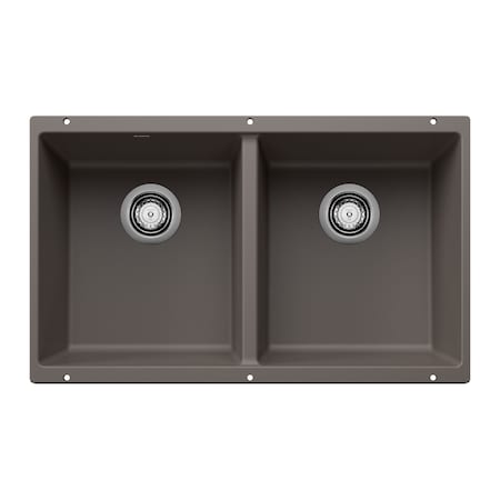 Blanco Precis Equal Double Bowl, Volcano Gray 527410