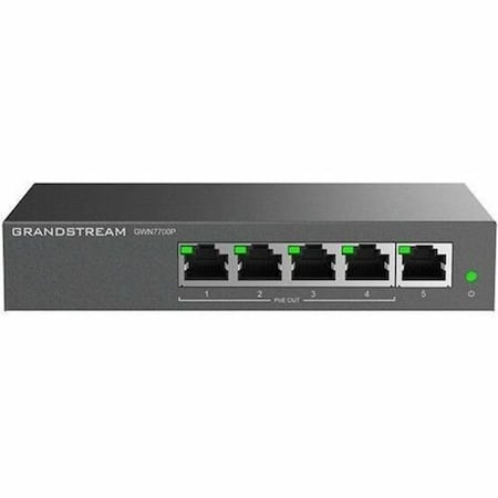 Grandstream Layer 2 Unmanaged PoE Switch, 5 x GigE (4 PoE), Metal Case GWN7700P