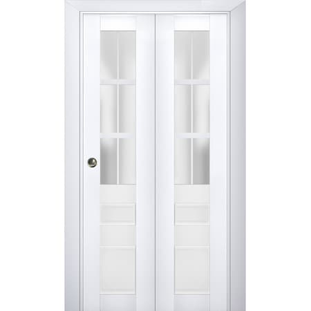 Sartodoors Sliding Closet Bi-fold Doors White Solid Core Modern Interior VEREGIO7339BF-WS-60 x 80 (2* 30x80)