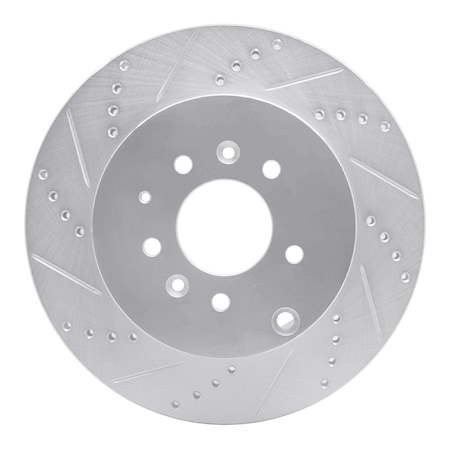 Dynamic Friction Co DFC Brake Rotor - Drilled and Slotted - Silver 631-80068L