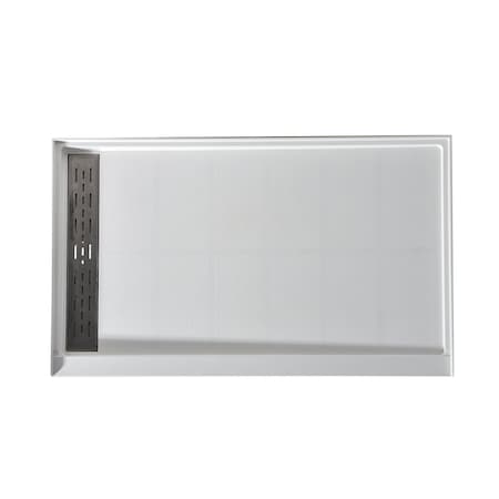 Anzzi 60in x 30in Double Threshold Shower Base - White - Base Series SB-AZ302L
