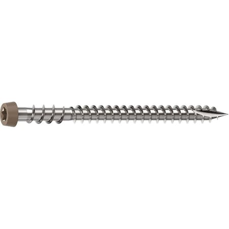 Camo Deck Screw, No 10 Thread, 2-1/2 in L, Reverse Upper Thread, Trim Head, Star Drive, Sharp, Type-17 Point 0367158WS