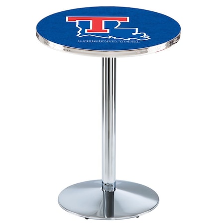 Holland Bar Stool Co 42" Chrome Louisiana Tech Pub Table, 36" dia. Top L214C4236LaTech